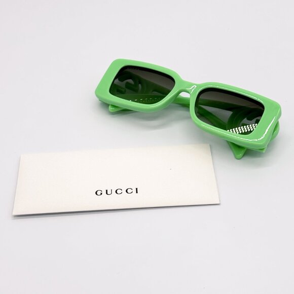 NEW GUCCI GG1325S 004 WOMEN GREEN SUNGLASSES GUCCI - Picture 12 of 15